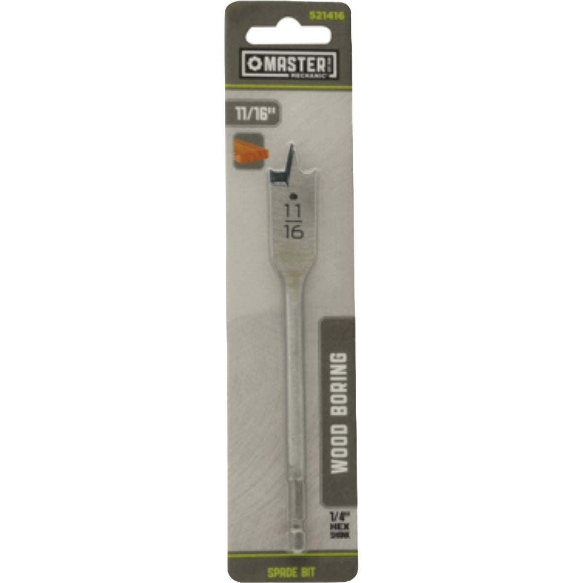 Master Mechanic 11/16 In. Wood Boring Spade Drill Bit Image 1