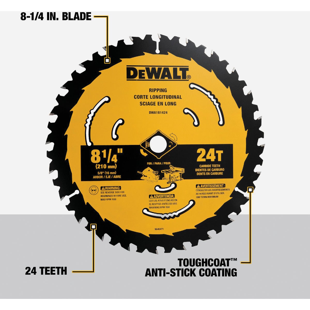 DEWALT 8-1/4 In. 24-Tooth Circular Saw Blade Image 2