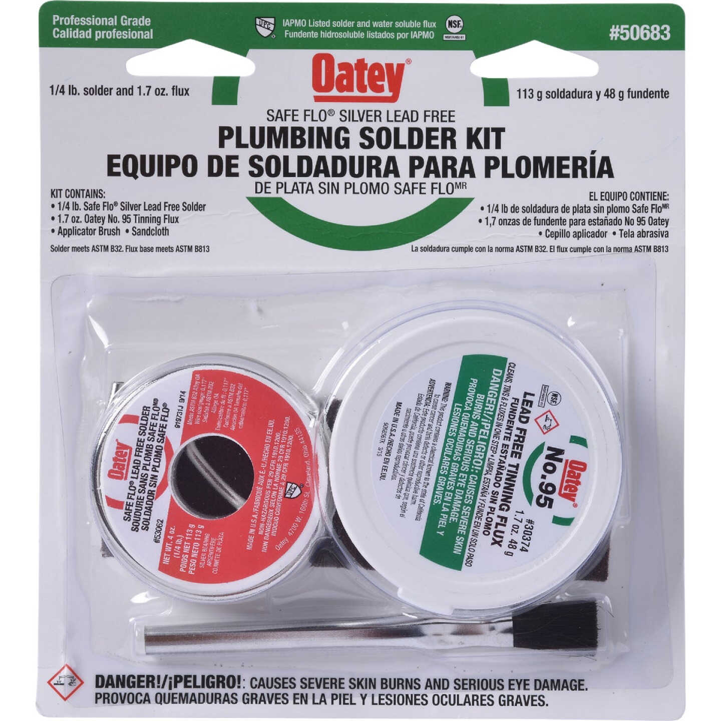 Oatey 4 Oz. Safe-Flo Silver Solder and 1.7 Oz. No. 95 Flux Kit Image 1