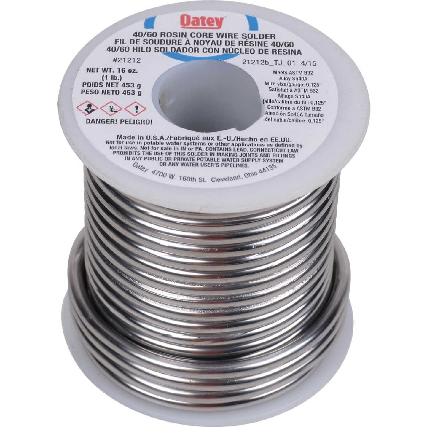 Oatey 1 Lb. 40/60 Rosin Core Solder Image 1