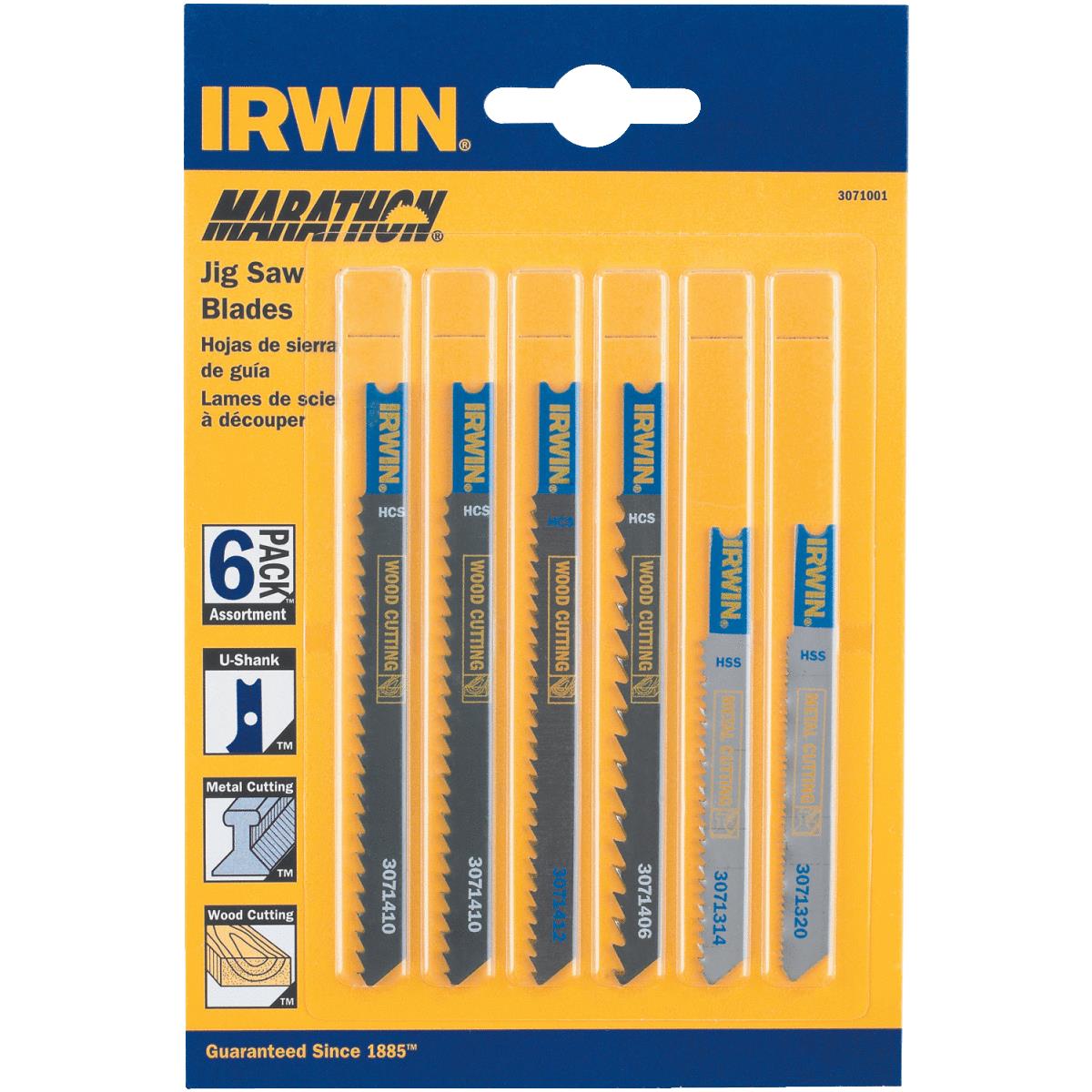 6PC U SHANK BLADE SET