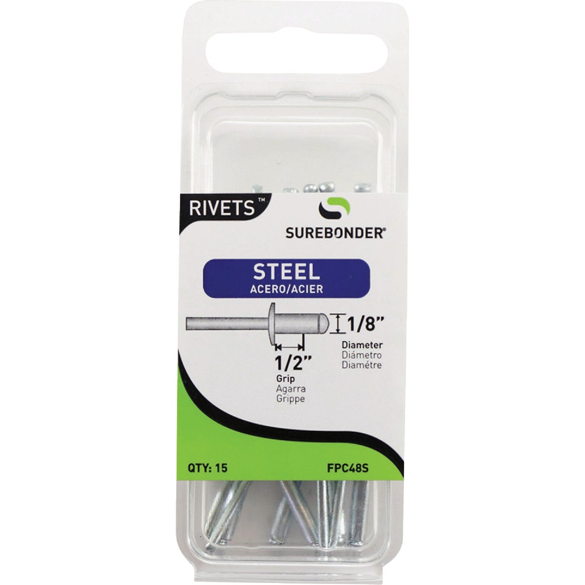 Surebonder 1/8 In. x 1/2 In. Steel Rivet (15-Pack)