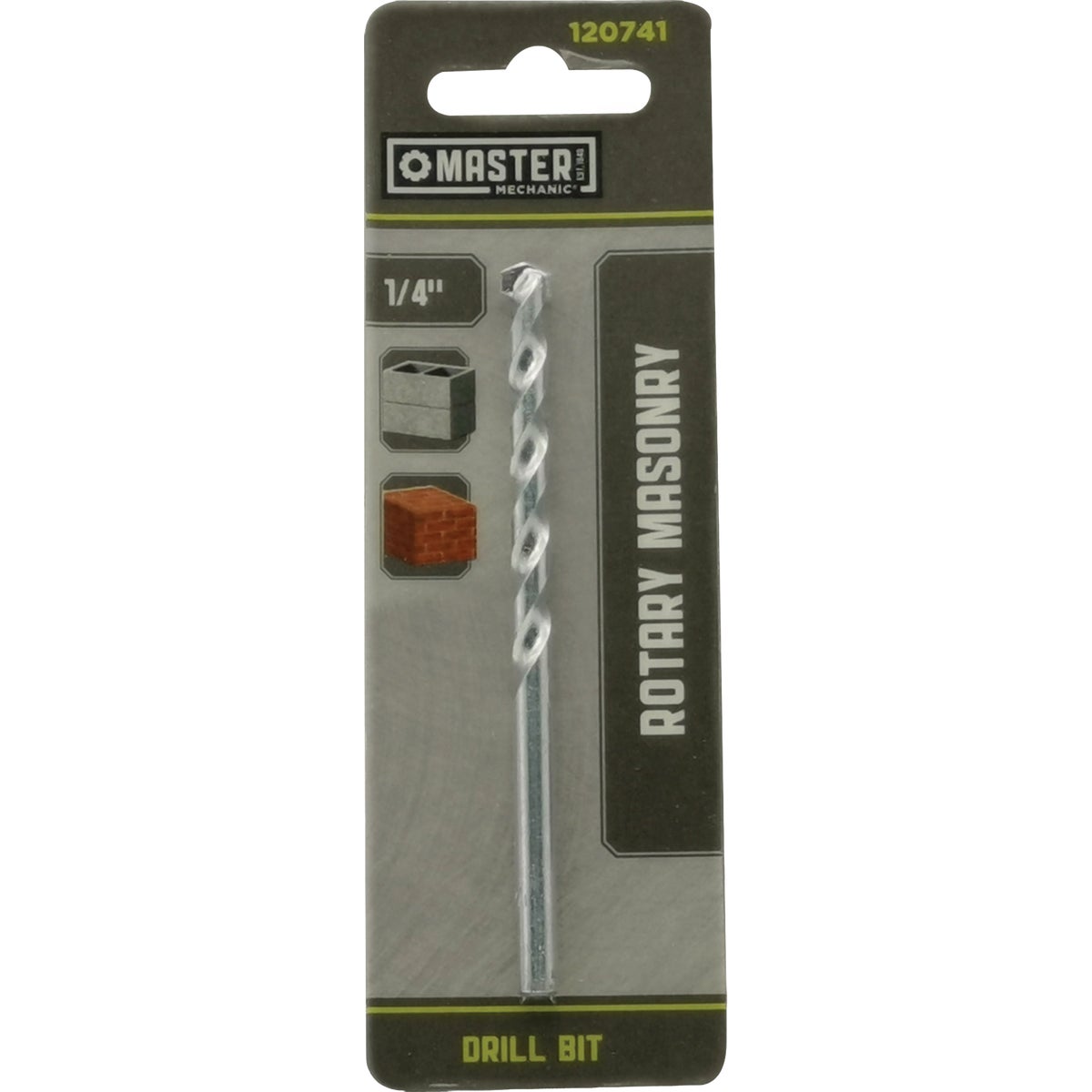Master Mechanic 1/4 In. x 4 In. Masonry Drill Bit Image 1