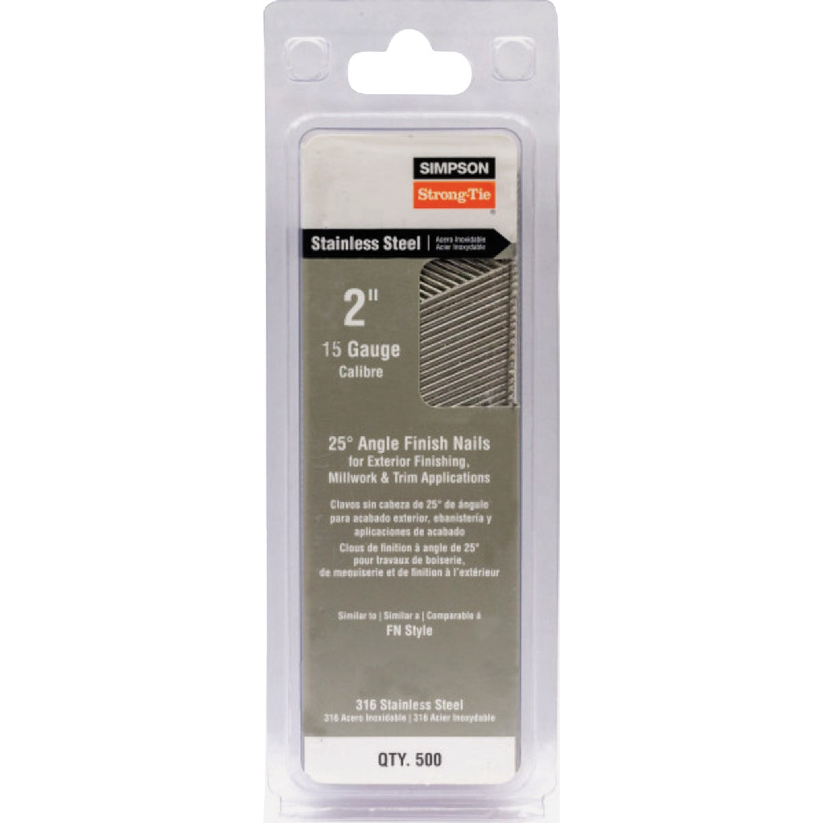 Simpson Strong-Tie 2 In. x 15 ga 25 Deg. FN-Style #316 Stainless Steel Adhesive Collated Finishing Nail (500-Count) Image 2