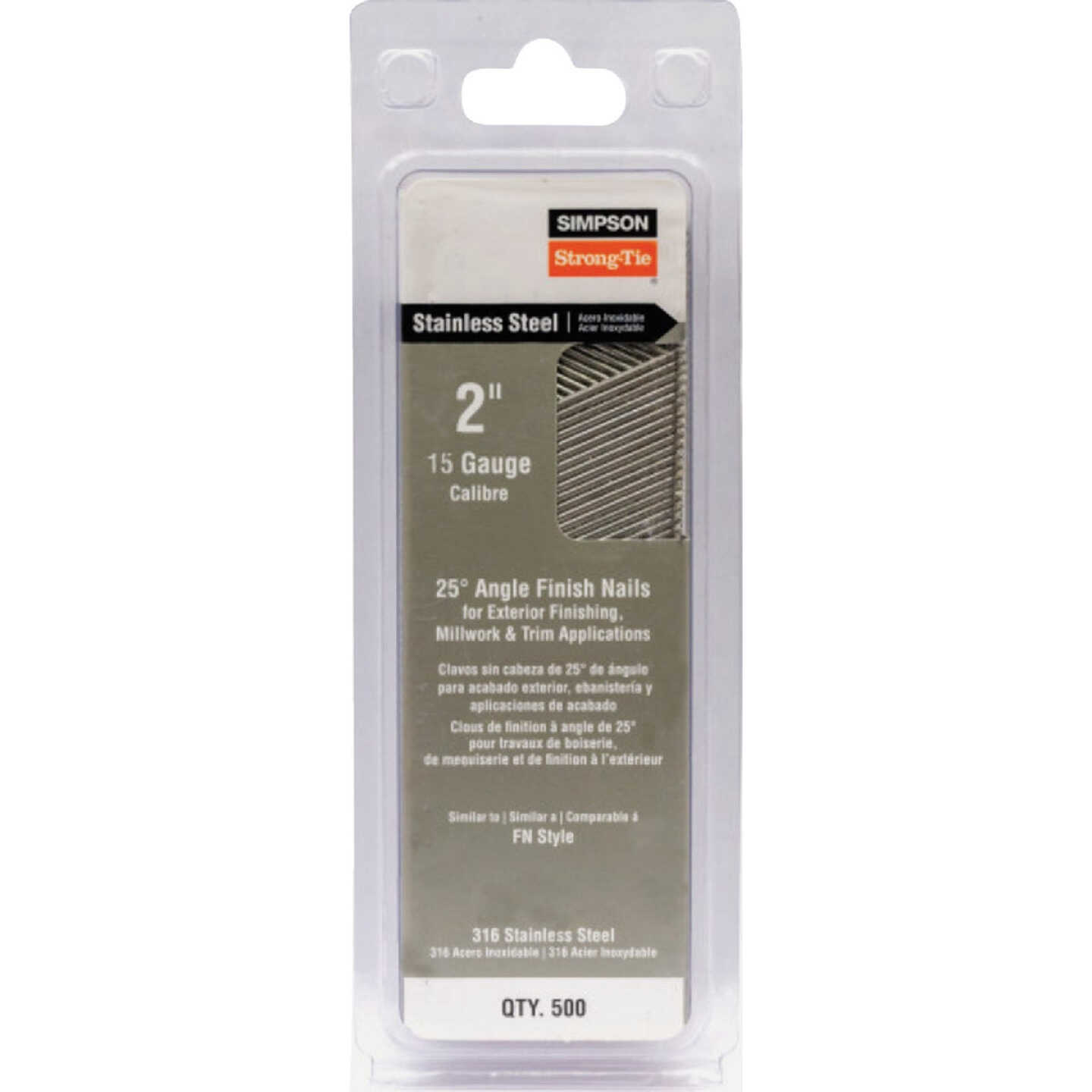 Simpson Strong-Tie 2 In. x 15 ga 25 Deg. FN-Style #316 Stainless Steel Adhesive Collated Finishing Nail (500-Count) Image 2