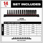 Milwaukee SHOCKWAVE 3/8 In. Drive Metric Deep 6-Point Impact Duty Socket Set (14-Piece) Image 2