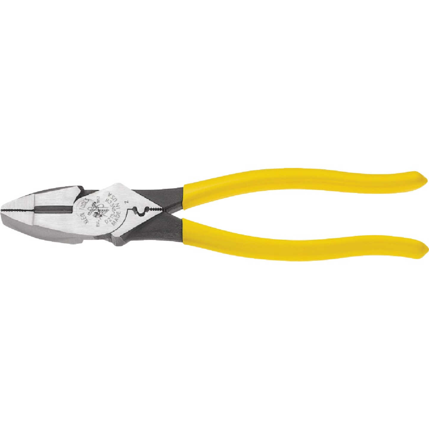 Klein 9 In. Journeyman High-Leverage Linesman Pliers with Crimping Die Image 1