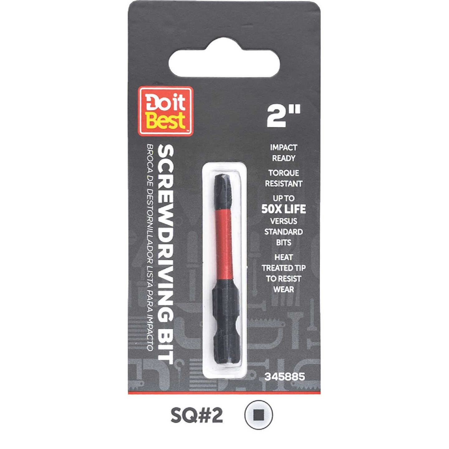Do it Best 2 In. Square #2 Impact Ready Screwdriver Bit Image 1