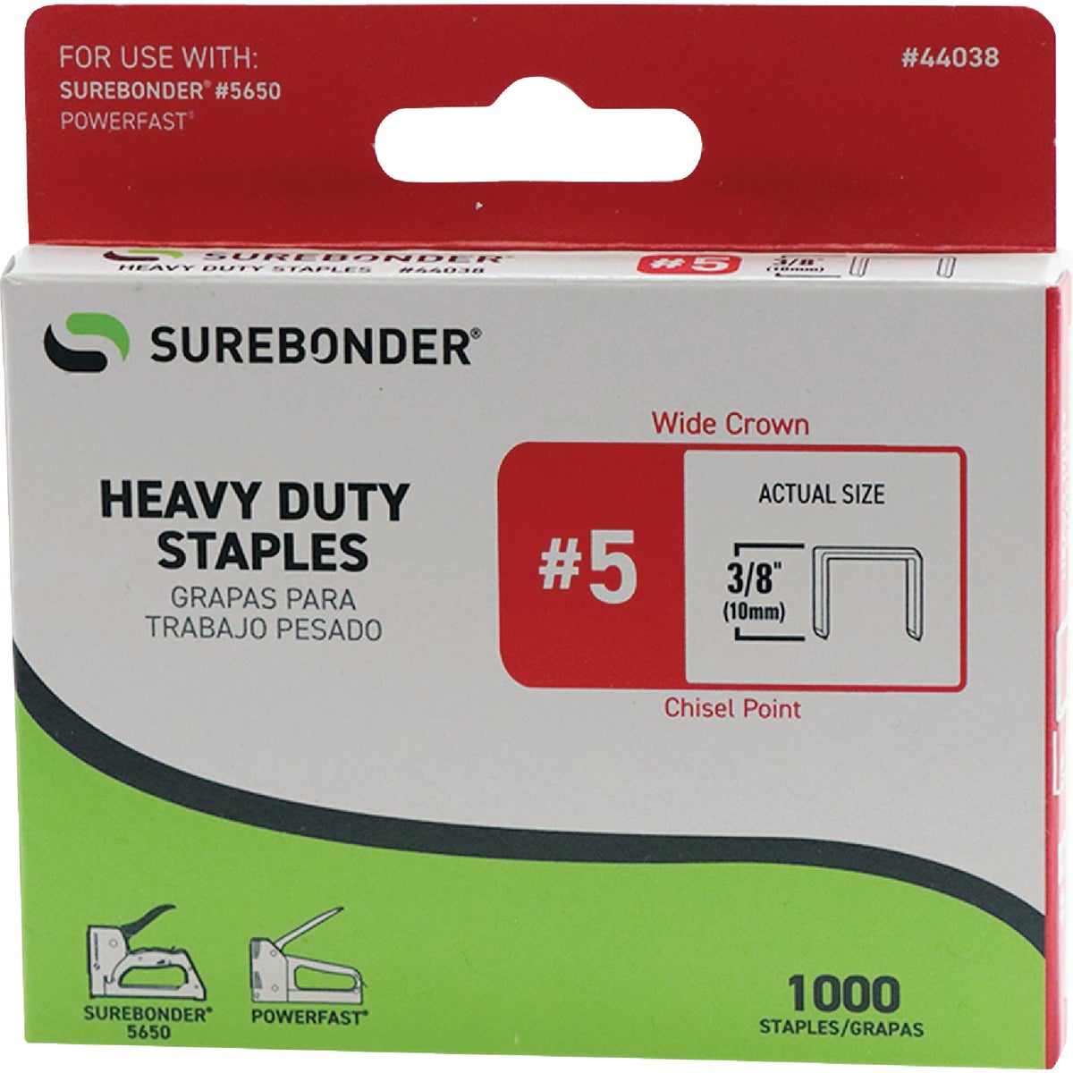 Surebonder 3/8 In. Wide Crown Staple (1000-Pack) Image 2