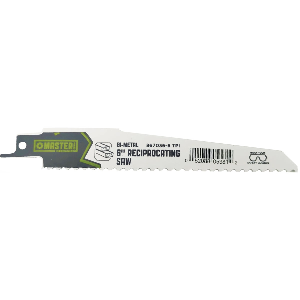 Master Mechanic Xtreme 6 In. 6-Tooth Bi-Metal Demolition Reciprocating Saw Blade Image 1