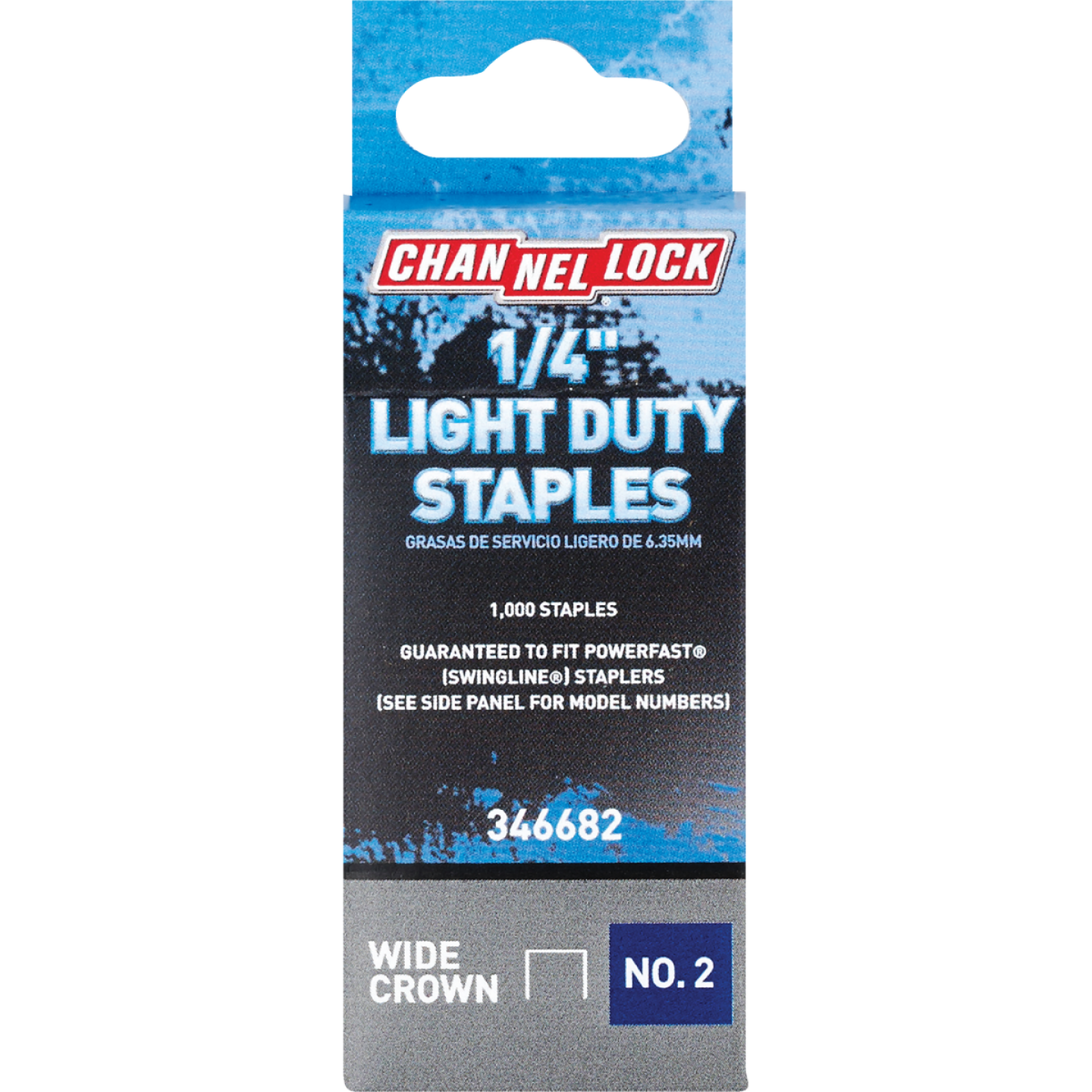 Channellock No. 2 Light Duty Wide Crown Staple, 1/4 In. (1000-Pack) Image 1