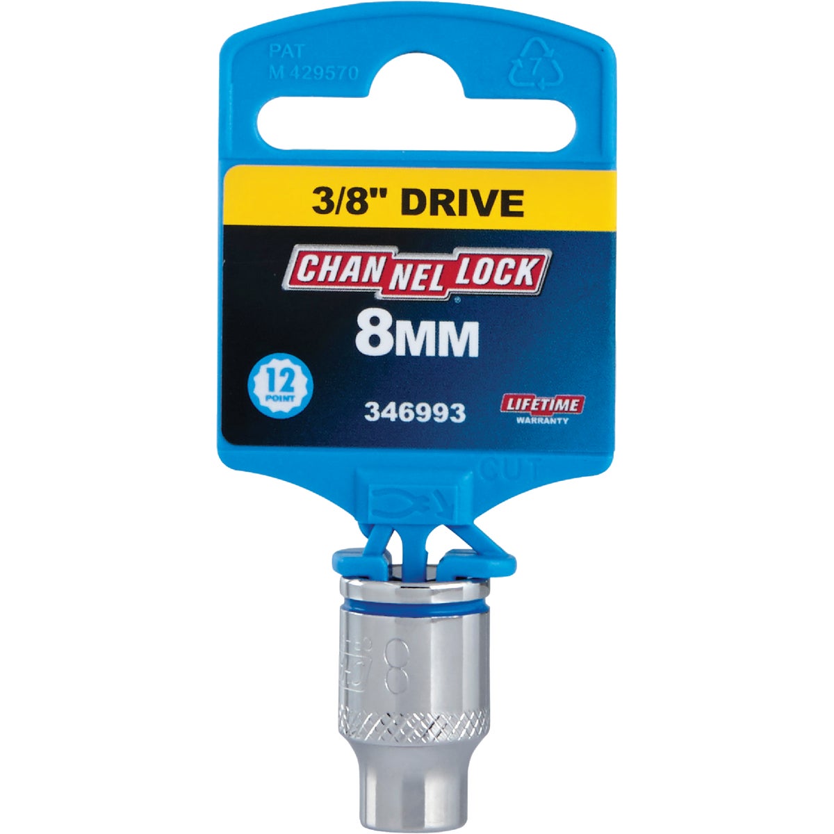 Channellock 3/8 In. Drive 8 mm 12-Point Shallow Metric Socket Image 2