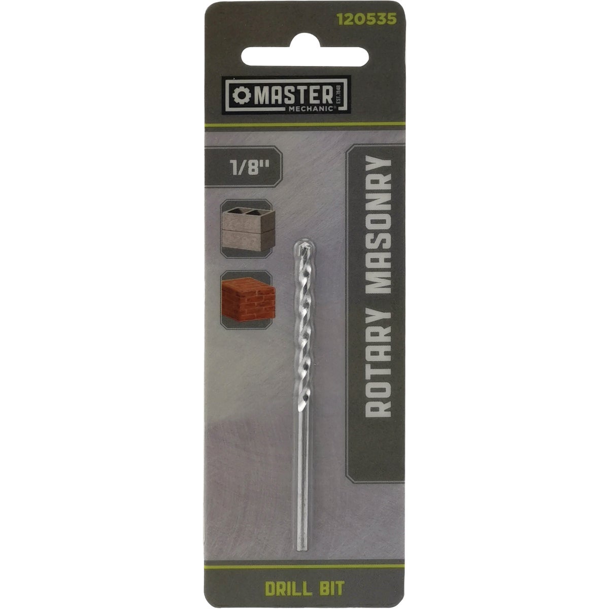 Master Mechanic 1/8 In. x 3 In. Masonry Drill Bit