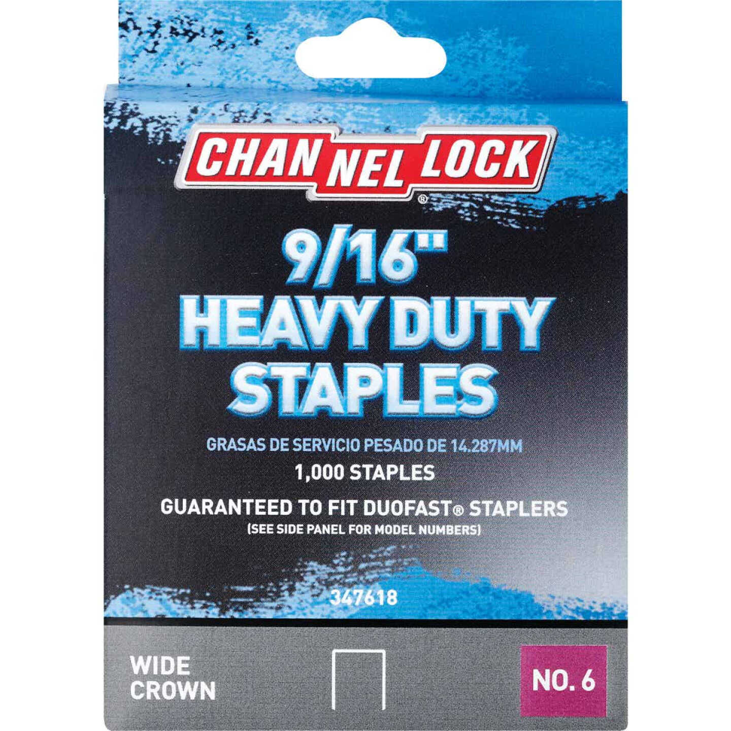 Channellock No. 6 Heavy-Duty Wide Crown Staple, 9/16 In. (1000-Pack) Image 1