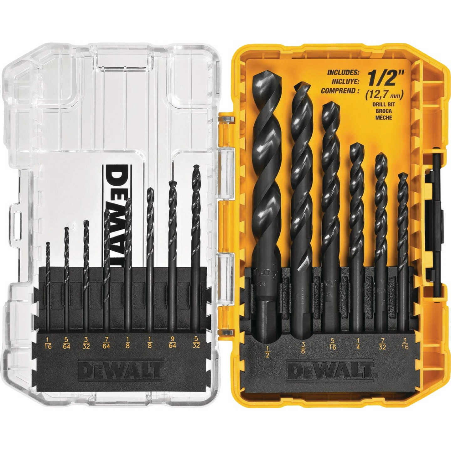 DEWALT Black Oxide Coated HSS Jobber Length Twist Drill Bit Set (14-Piece) Image 1