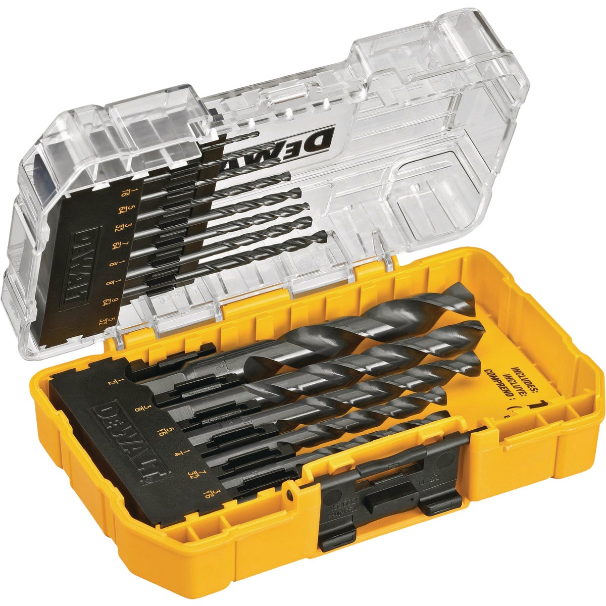 DEWALT Black Oxide Coated HSS Jobber Length Twist Drill Bit Set (14-Piece) Image 3