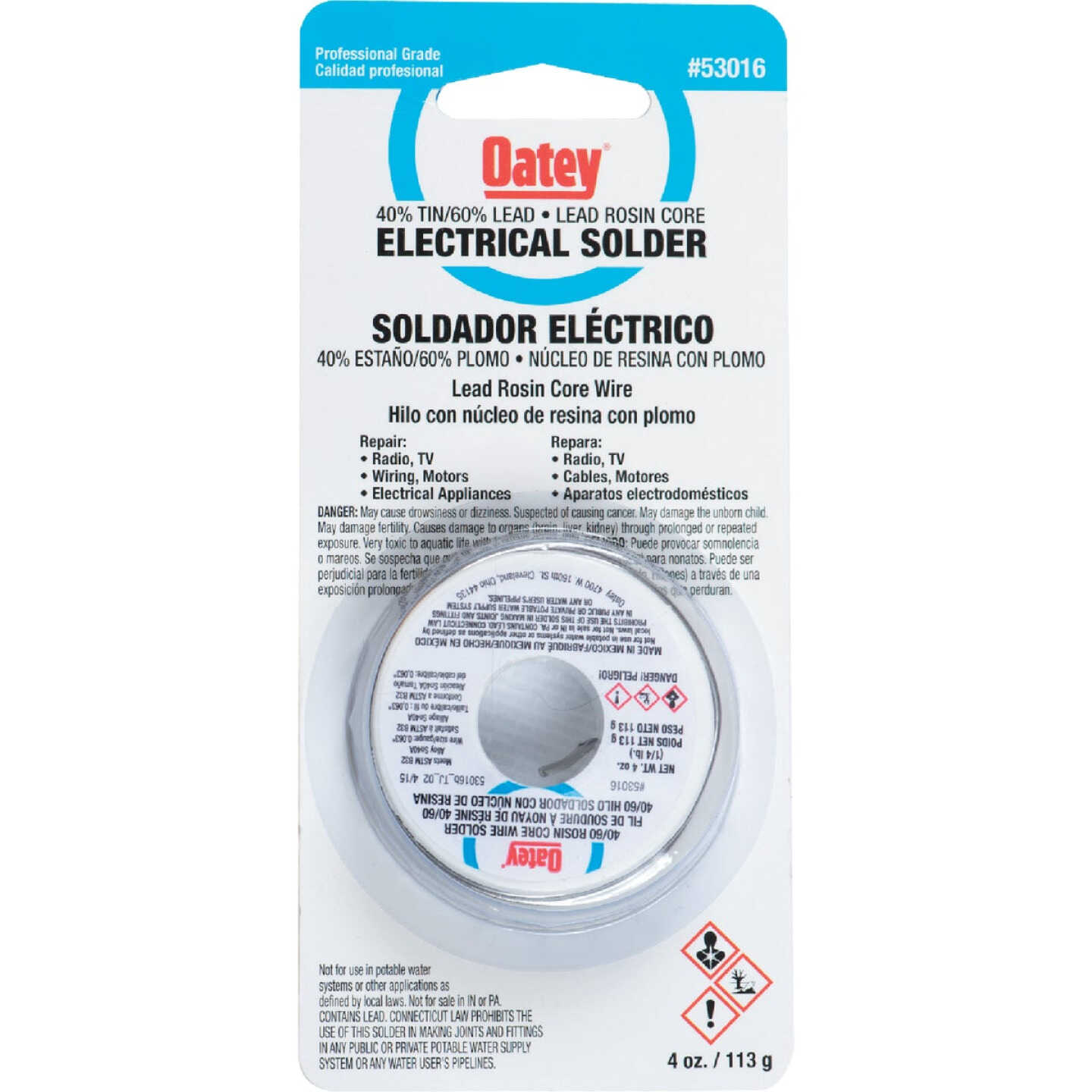 Oatey 1/4 Lb. 40/60 Rosin Core Solder Image 1
