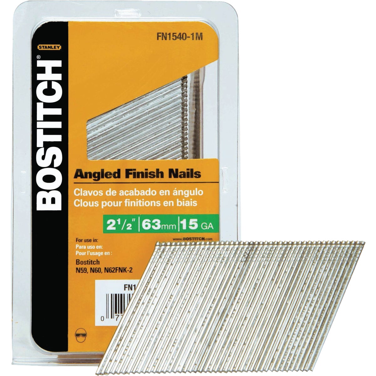Bostitch 2-1/2 In. 15 ga 25 Deg. FN-Style Angled Collated Finish Nails (1000-Count)