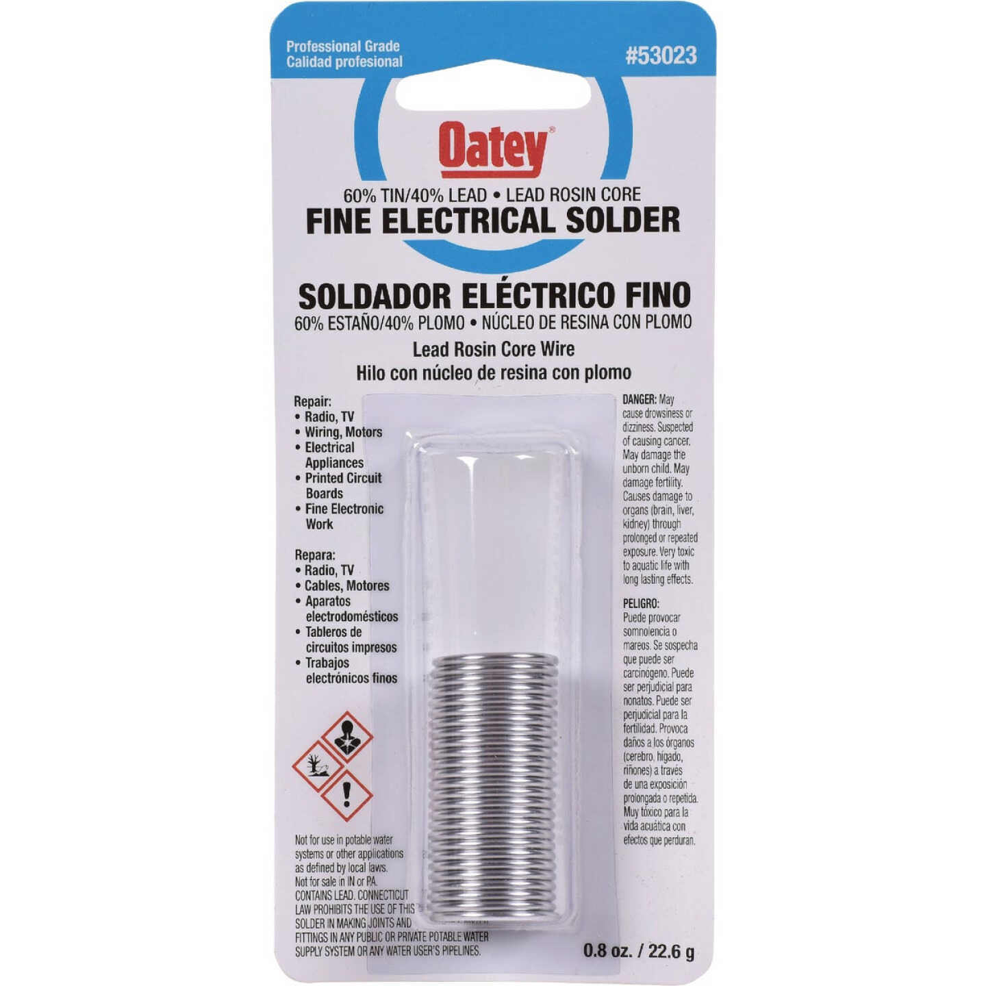 Oatey 0.8 Oz. 60/40 Rosin Core Solder Image 1