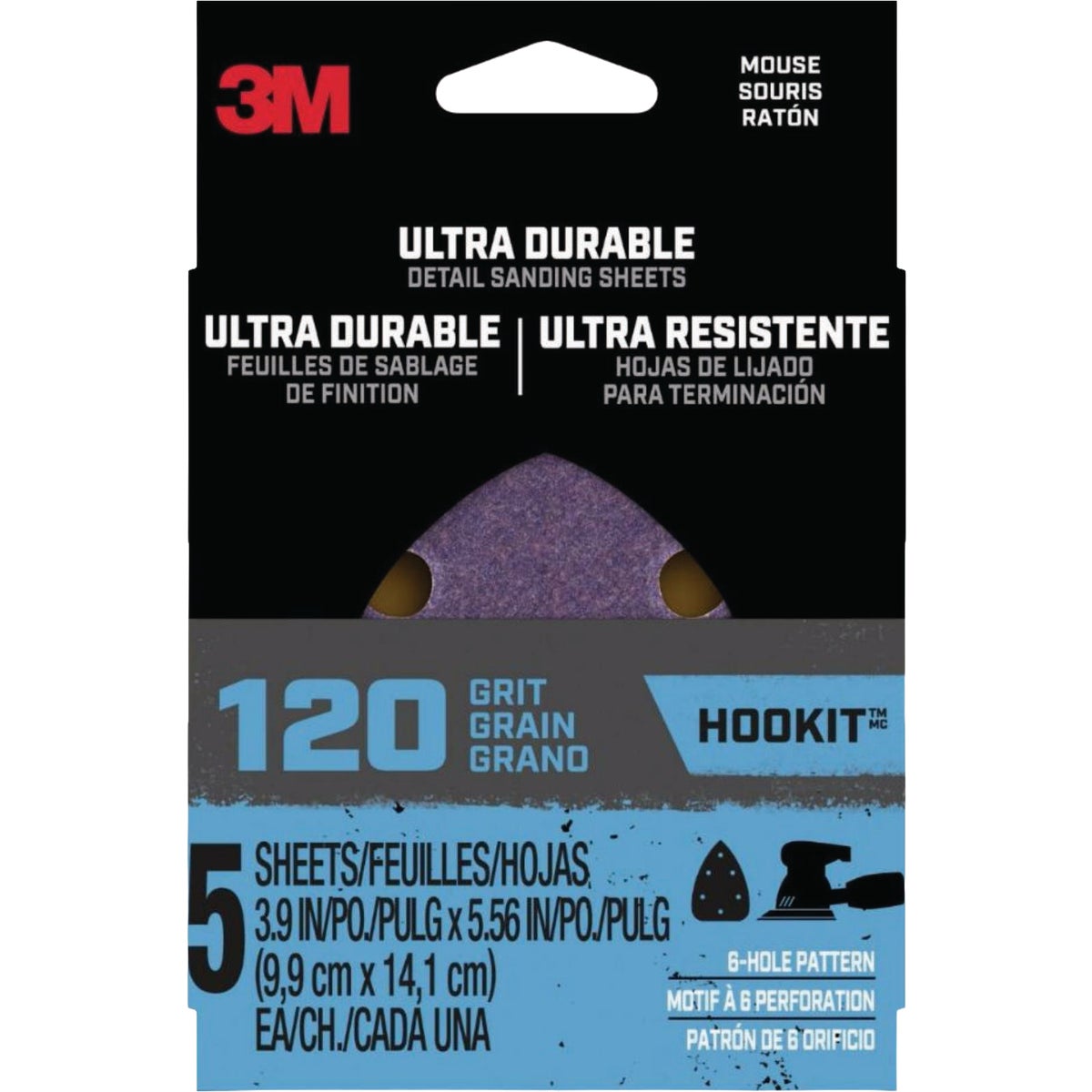 3M Ultra Durable 120-Grit Detail Sanding Sheet (5-Pack)
