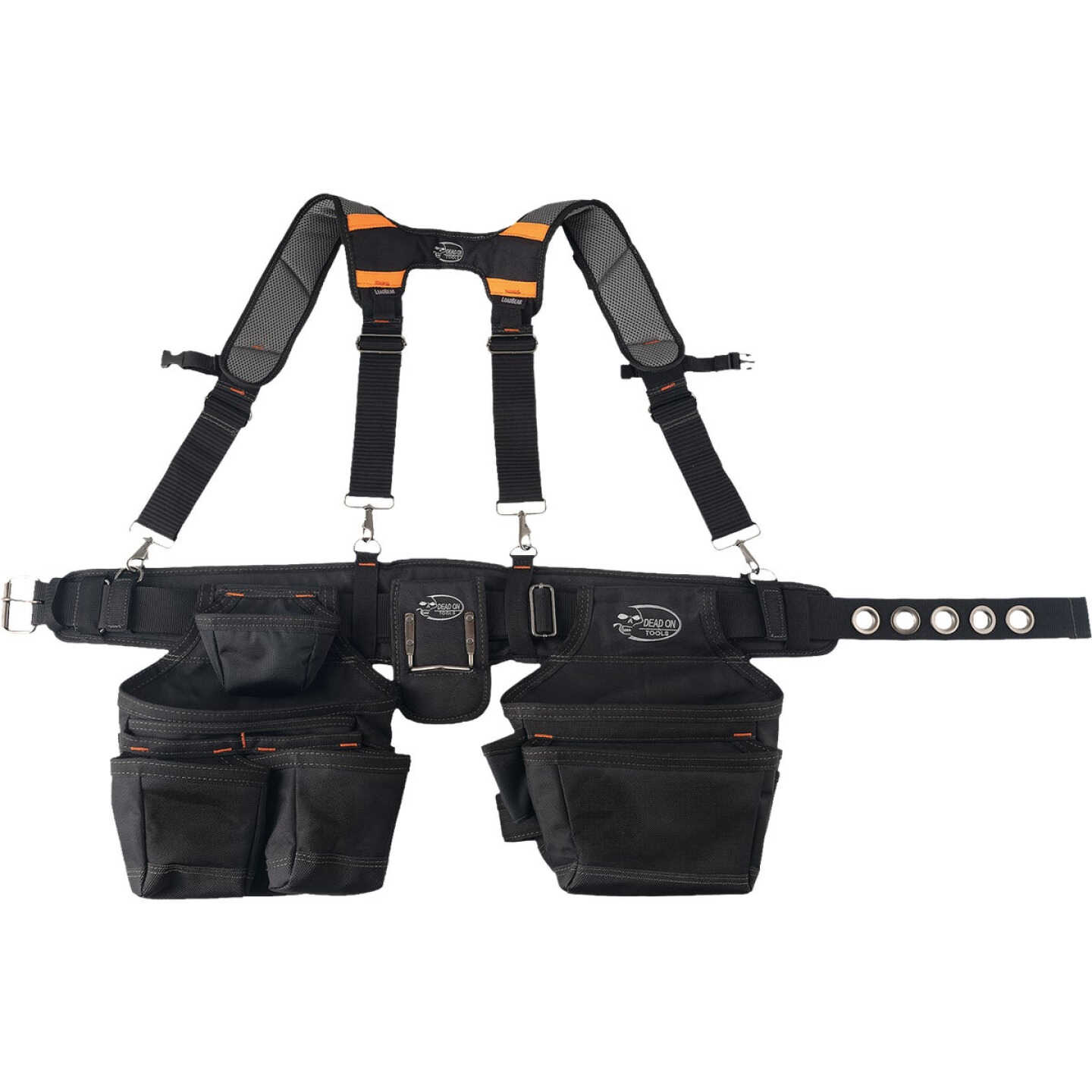 Dead On 2-Pouch Professional Carpenter's Tool Belt with Suspenders Image 1