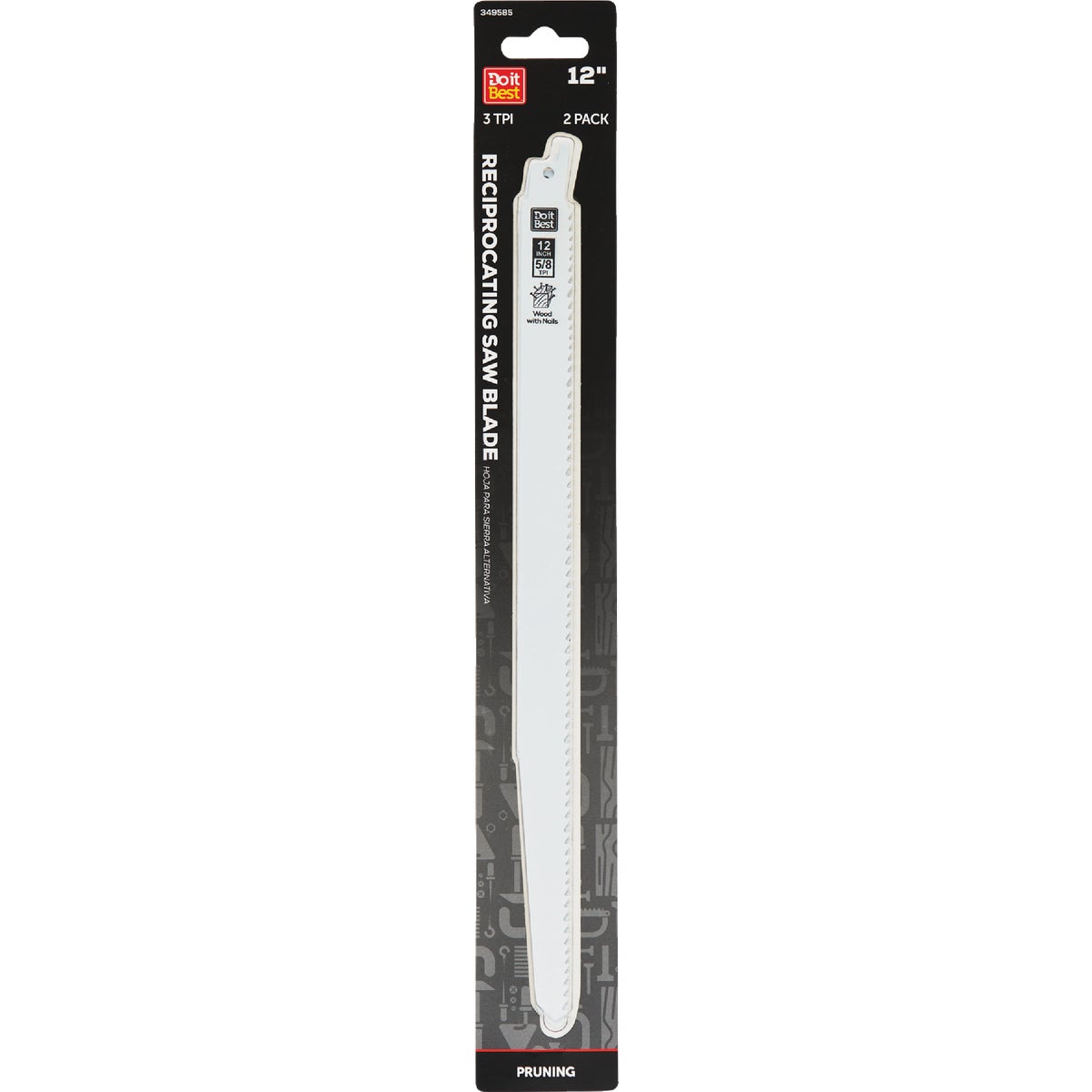 Do it Best 12 In. 5/8 TPI Bi-Metal Nail-Embedded Wood Reciprocating Saw Blade (2-Pack) Image 1