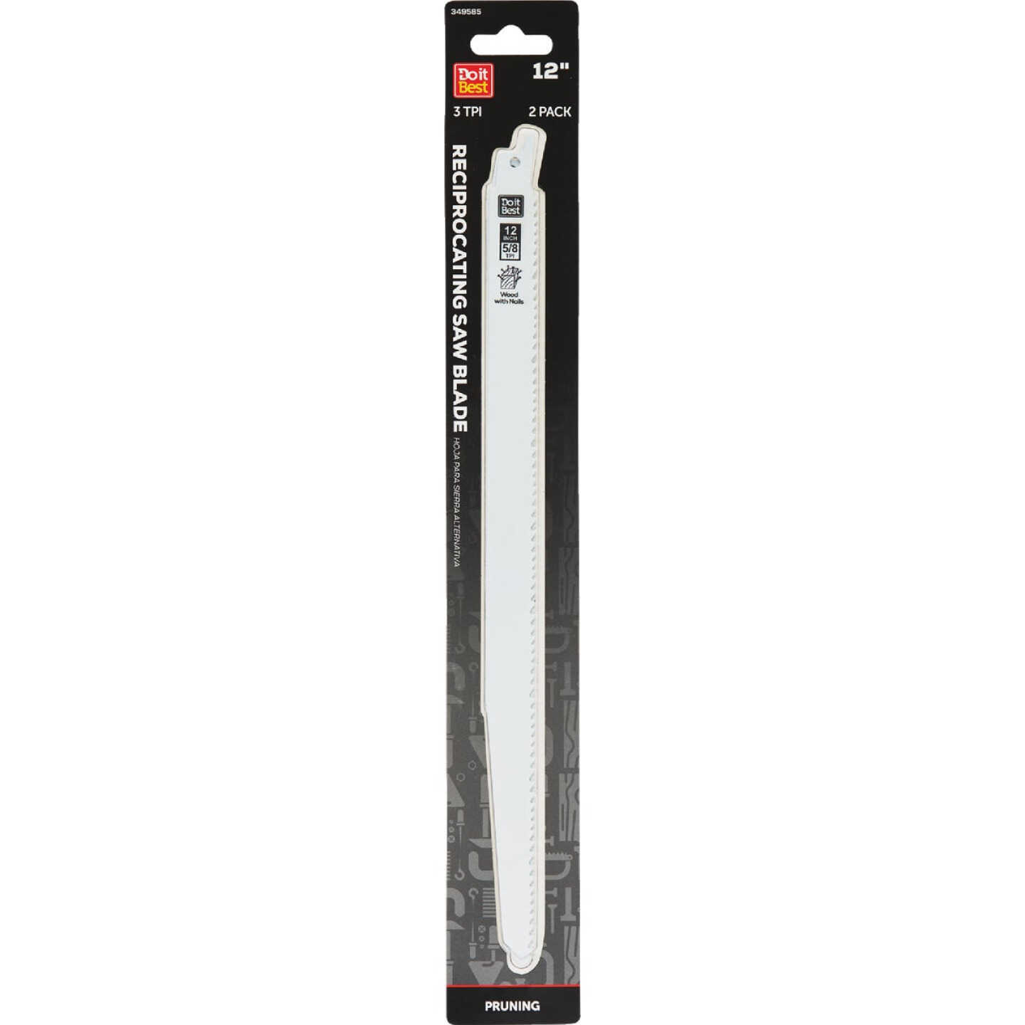 Do it Best 12 In. 5/8 TPI Bi-Metal Nail-Embedded Wood Reciprocating Saw Blade (2-Pack) Image 1