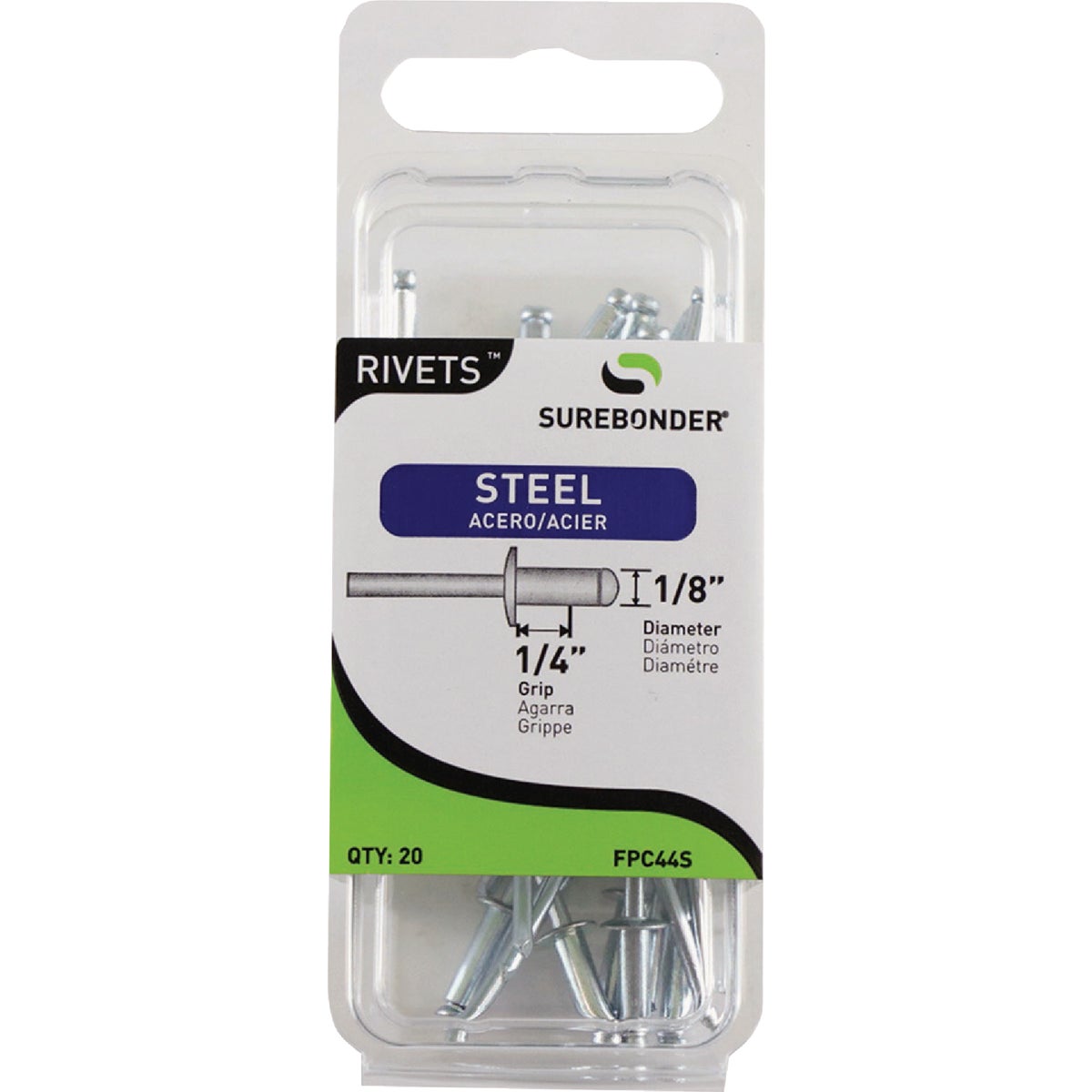 Surebonder 1/8 In. x 1/4 In. Steel Rivet (20-Pack)