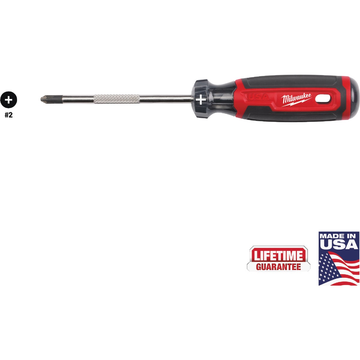 Milwaukee #2 x 4 In. Phillips Screwdriver with Cushion Grip