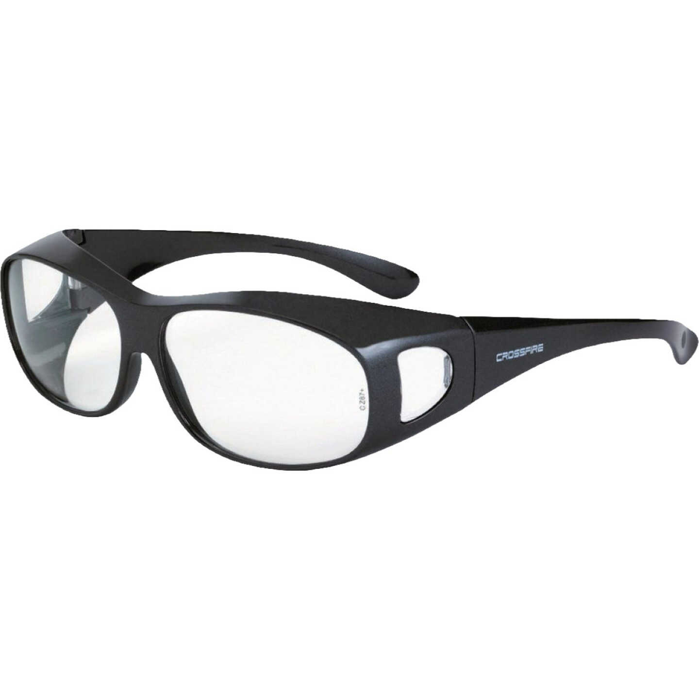 Crossfire OG3 Over the Glass Large Shiny Pearl Gray Frame Safety Glasses with Clear Lens Image 1