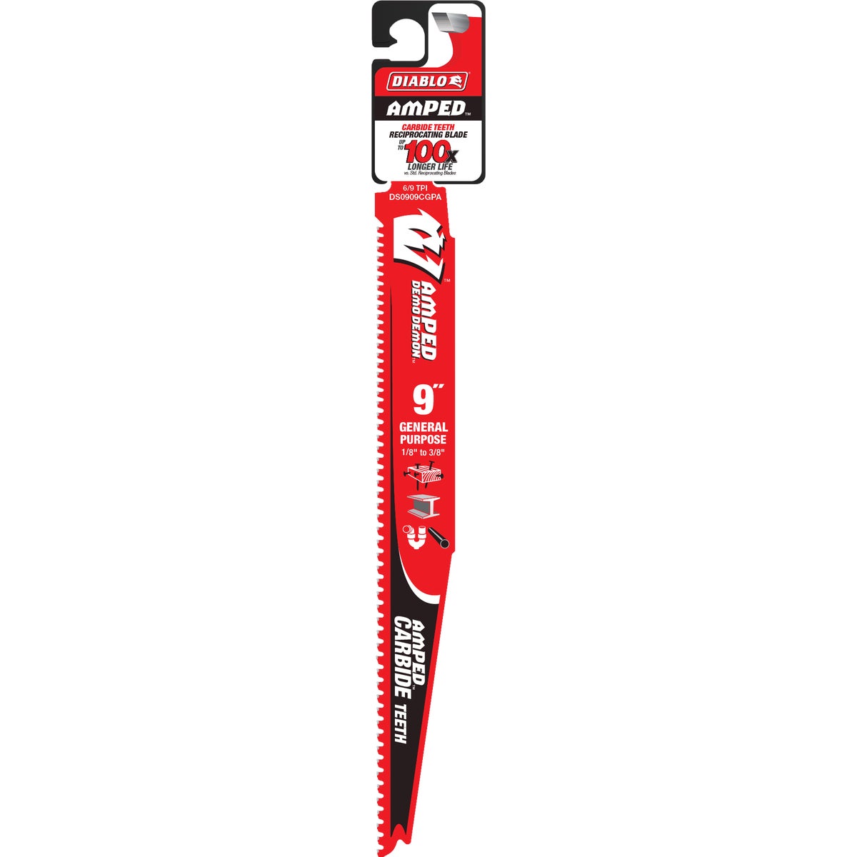 Diablo Demo Demon 9 In. Amped Carbide General Purpose Recirocating Saw Blade Image 2