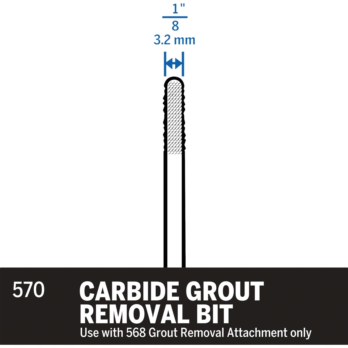 Dremel 1/8 In. Carbide Grout Removal Bit Image 3