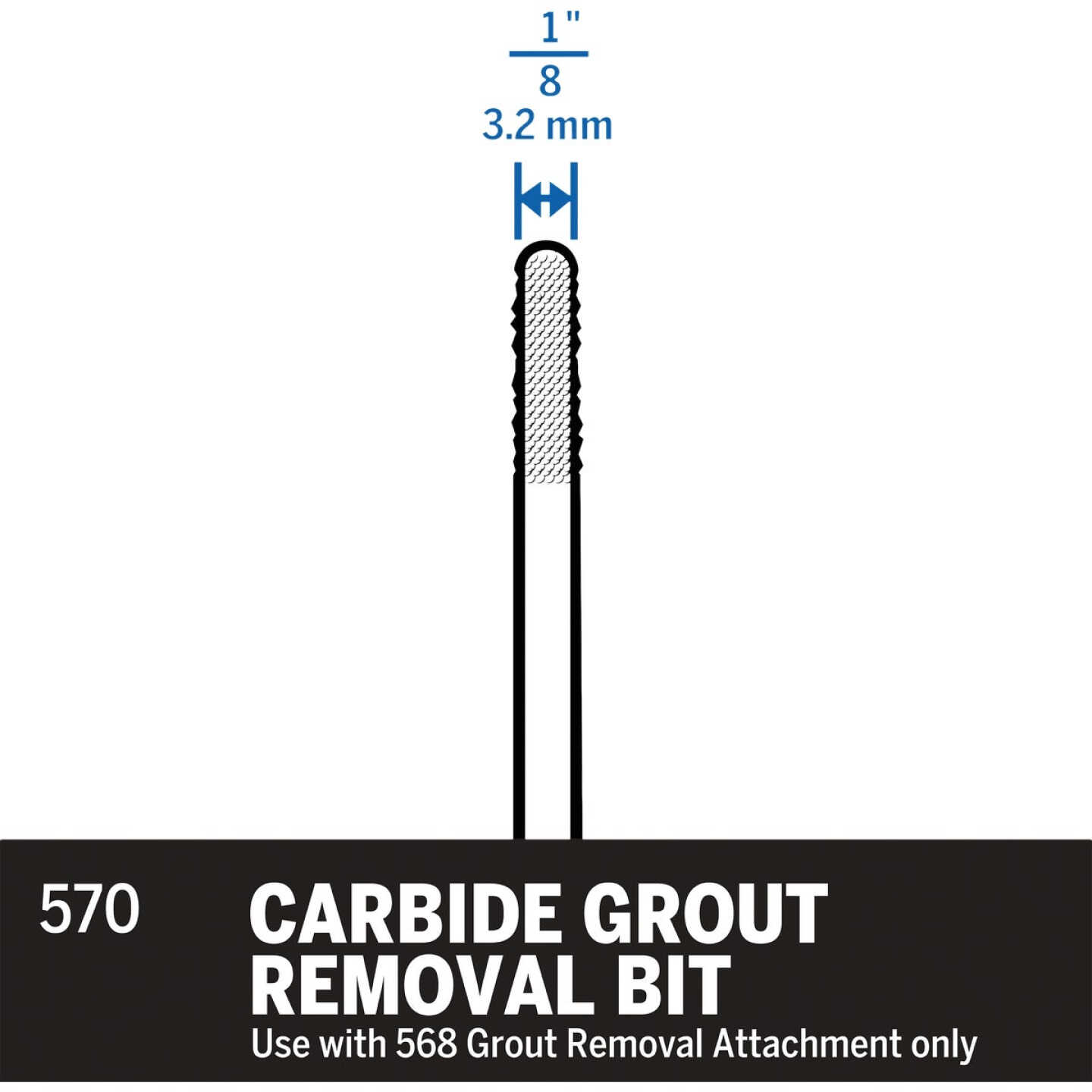 Dremel 1/8 In. Carbide Grout Removal Bit Image 3