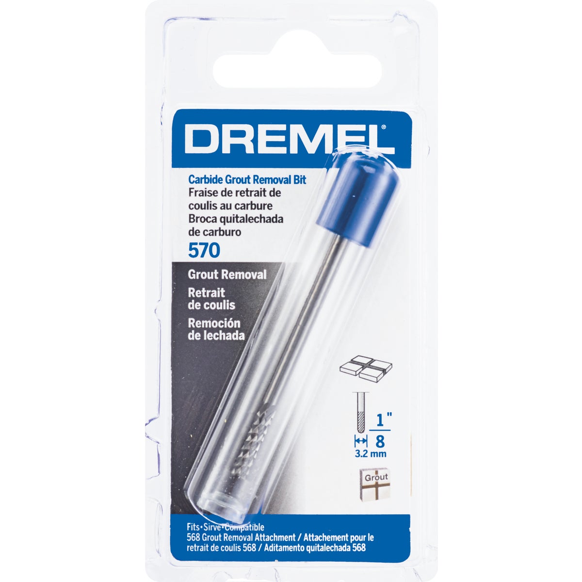 Dremel 1/8 In. Carbide Grout Removal Bit Image 2