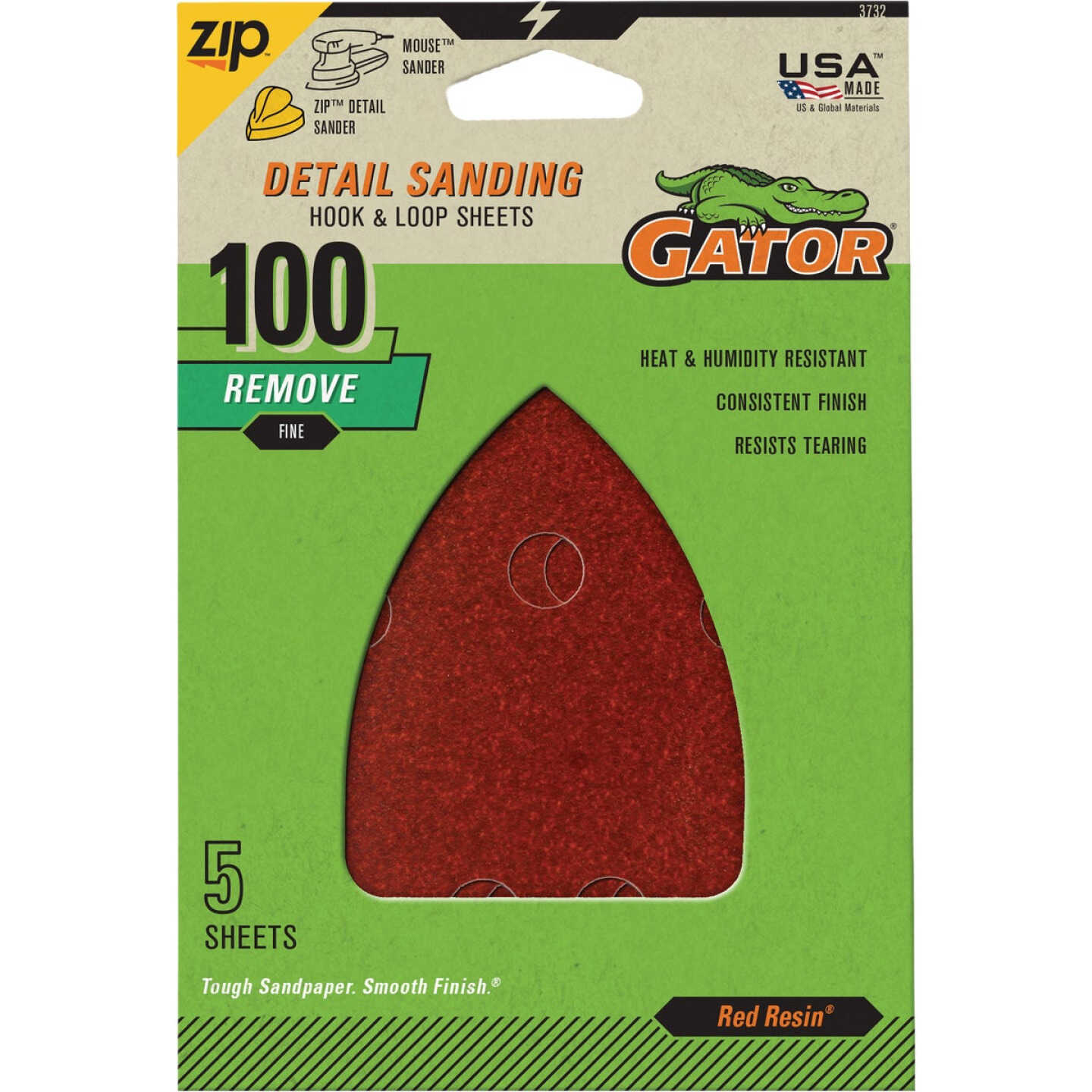 Gator 3.5 In. x 5 In. 60-Grit Mouse Sandpaper Sheet (5-Pack) Image 1
