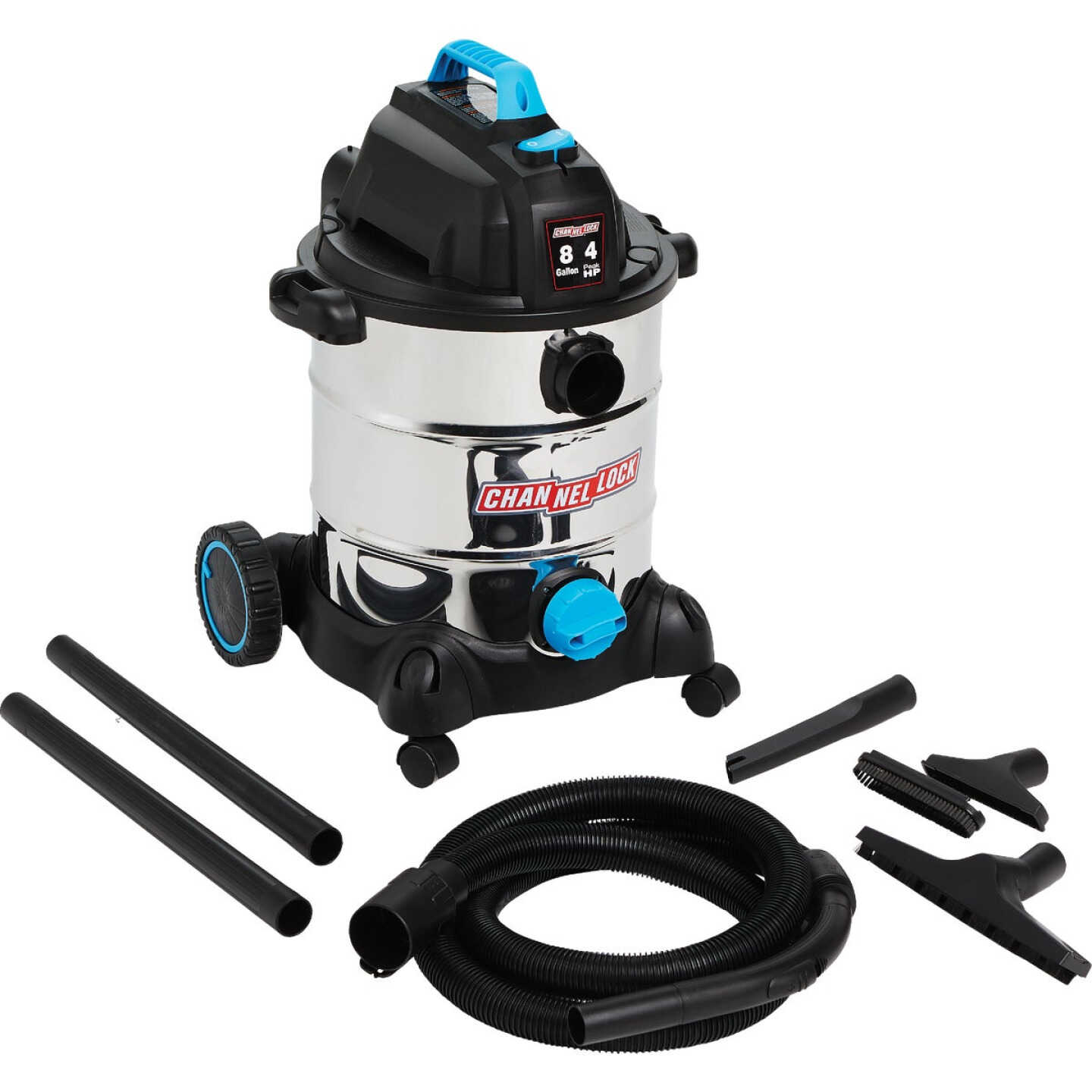 Channellock 8 Gal. 4.0-Peak HP Stainless Steel Wet/Dry Vacuum Image 1