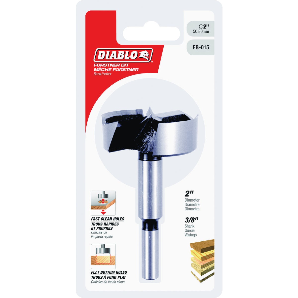 Diablo 2 In. x 3-1/2 In. HSS Forstner Drill Bit