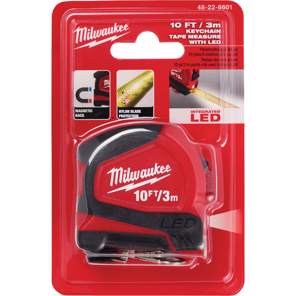Milwaukee 10 Ft. Keychain Tape Measure with LED Image 7