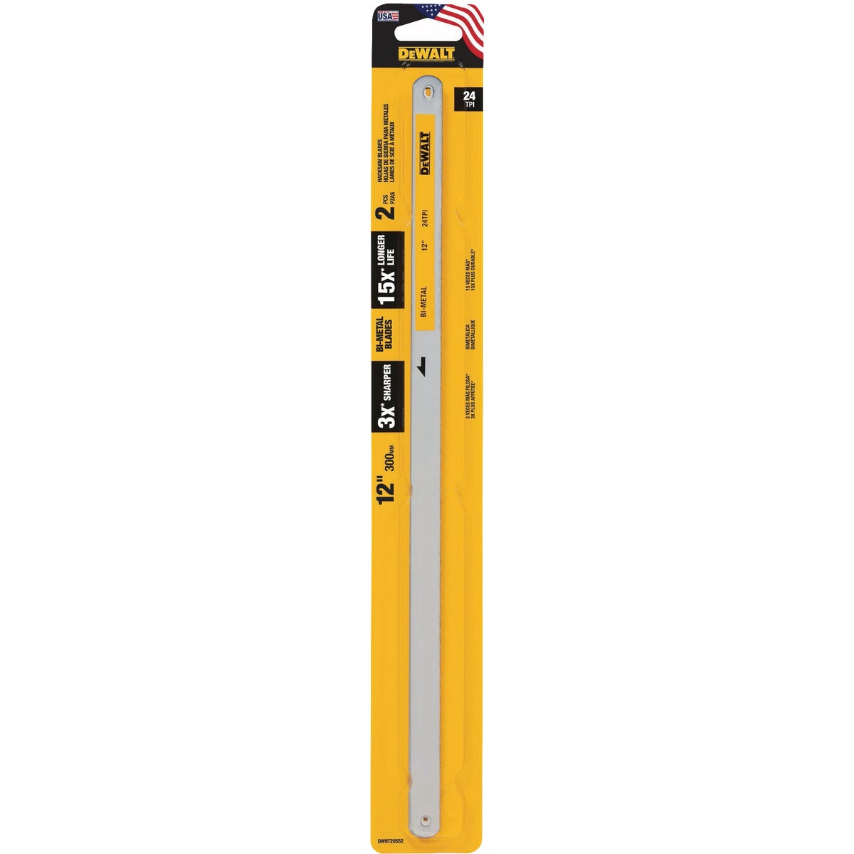 DEWALT 12 In. 24 TPI Bi-Metal Hacksaw Blade (2-Pack) Image 2