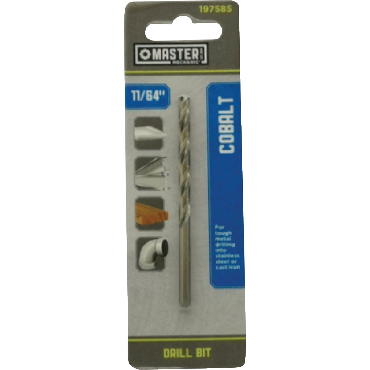 Master Mechanic 11/64 In. x 3-1/4 In. HSS with Cobalt Drill Bit Image 1