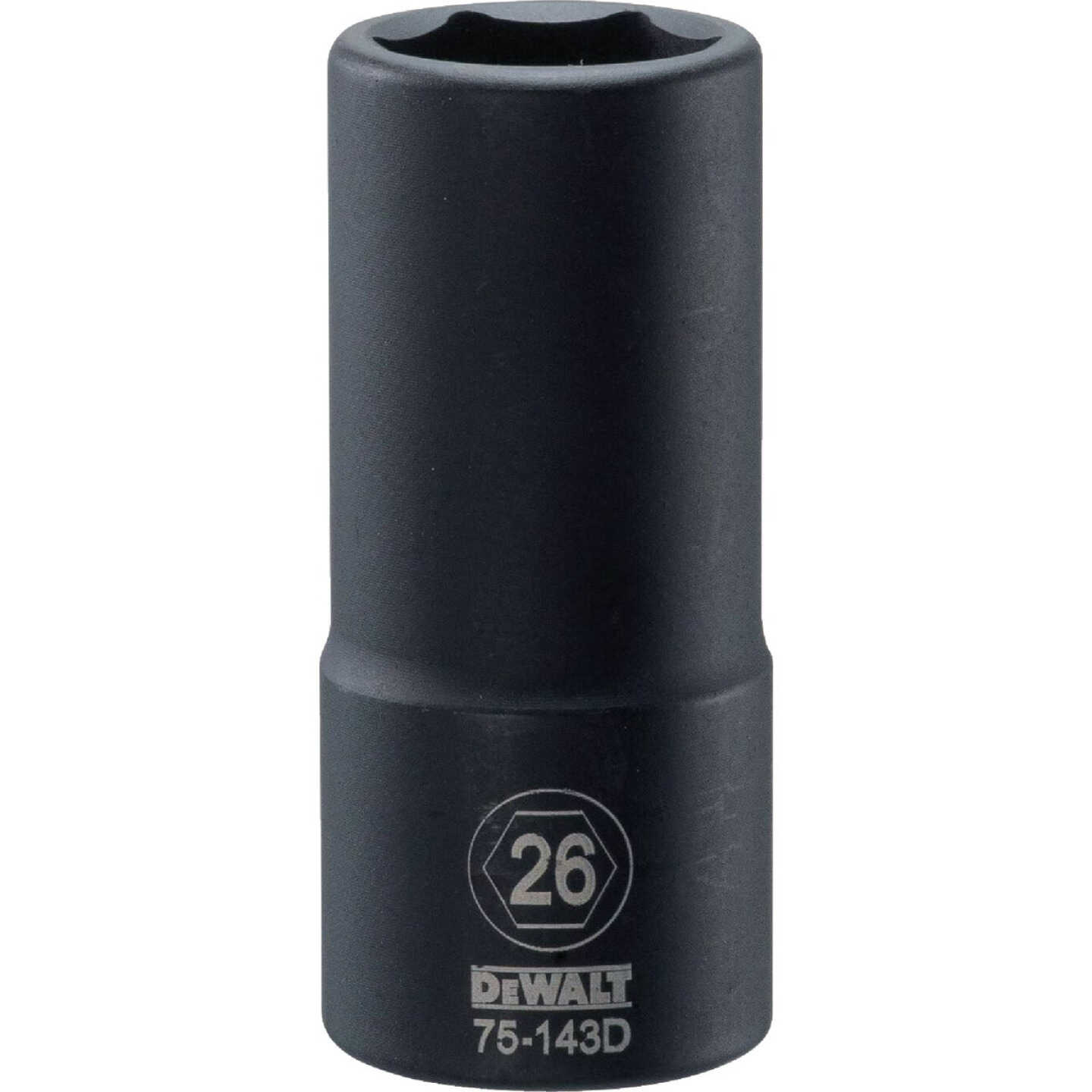 DEWALT 3/4 In. Drive 26mm 6-Point Deep Metric Impact Socket Image 1