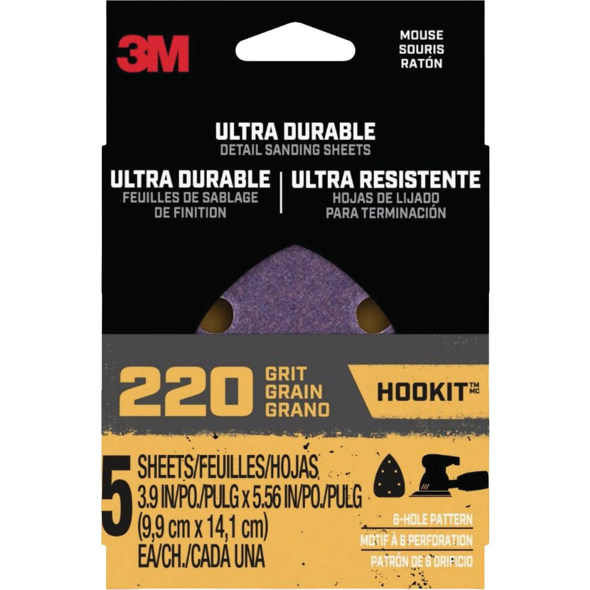 3M Ultra Durable 220-Grit Detail Sanding Sheet