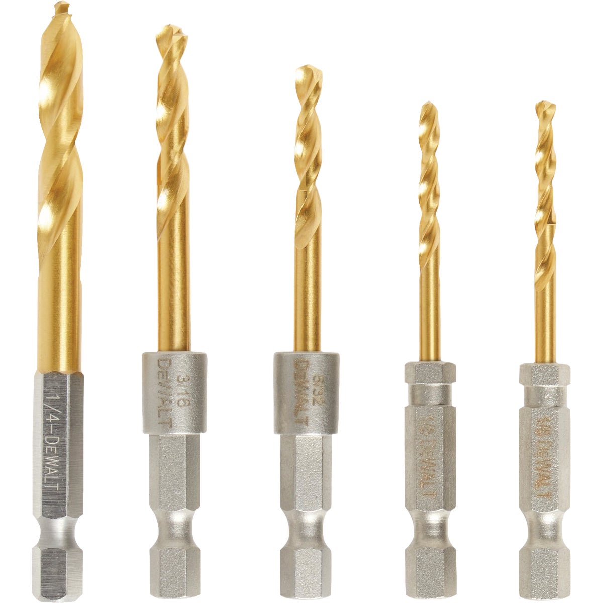 DEWALT Impact Ready Titanium Nitride Coated Drill Bit Set (5-Piece)