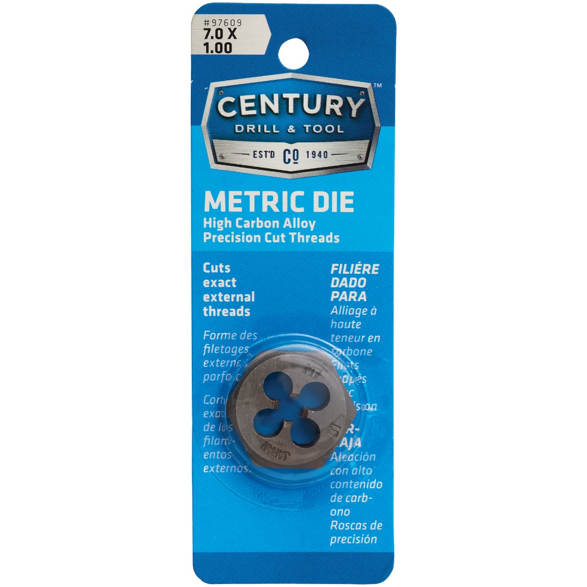 Century Drill & Tool 7.0x1.00 NPT 1 In. Across Flats Hexagon Pipe Die Image 1