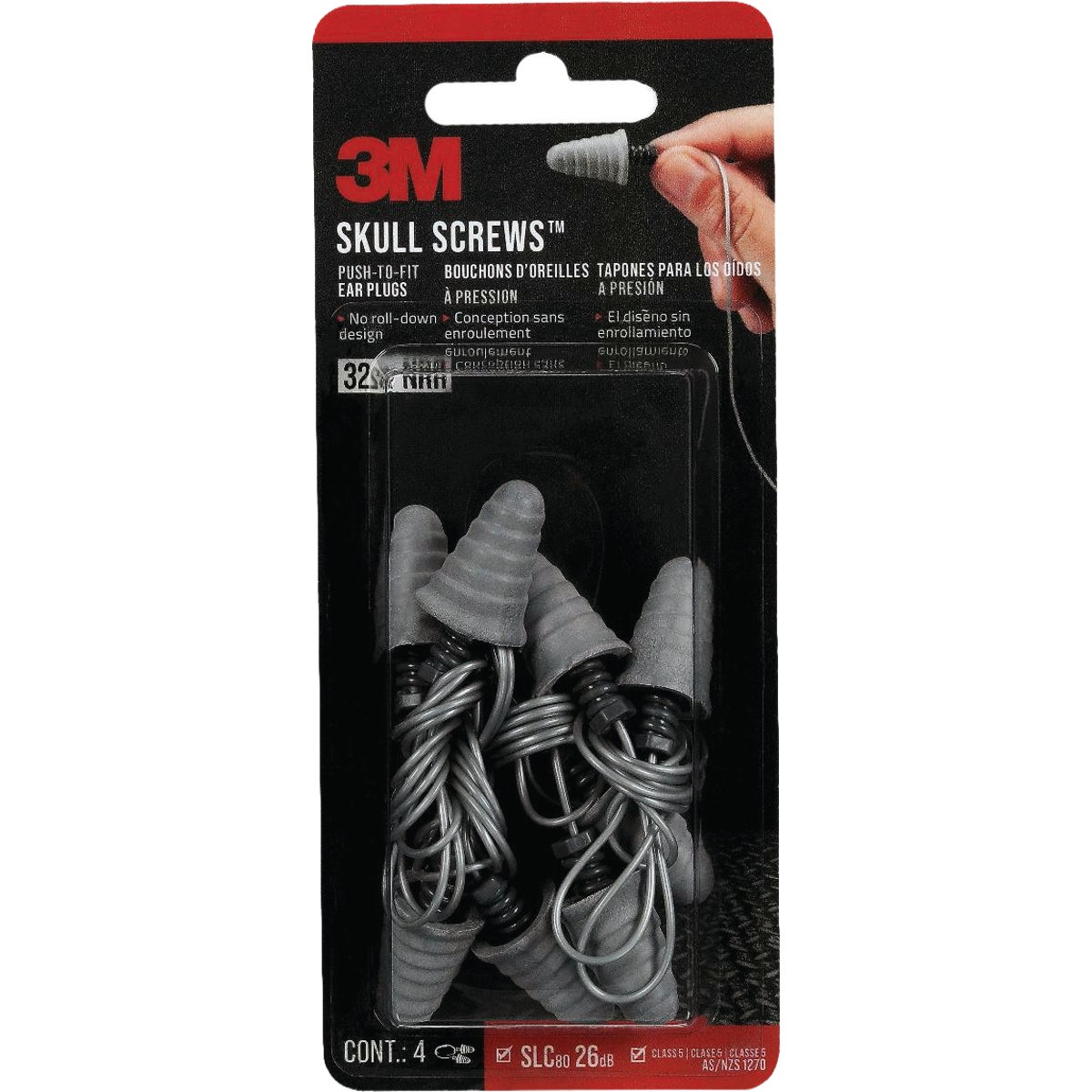 3M Skull Screws Corded Earplugs (4-Pair)