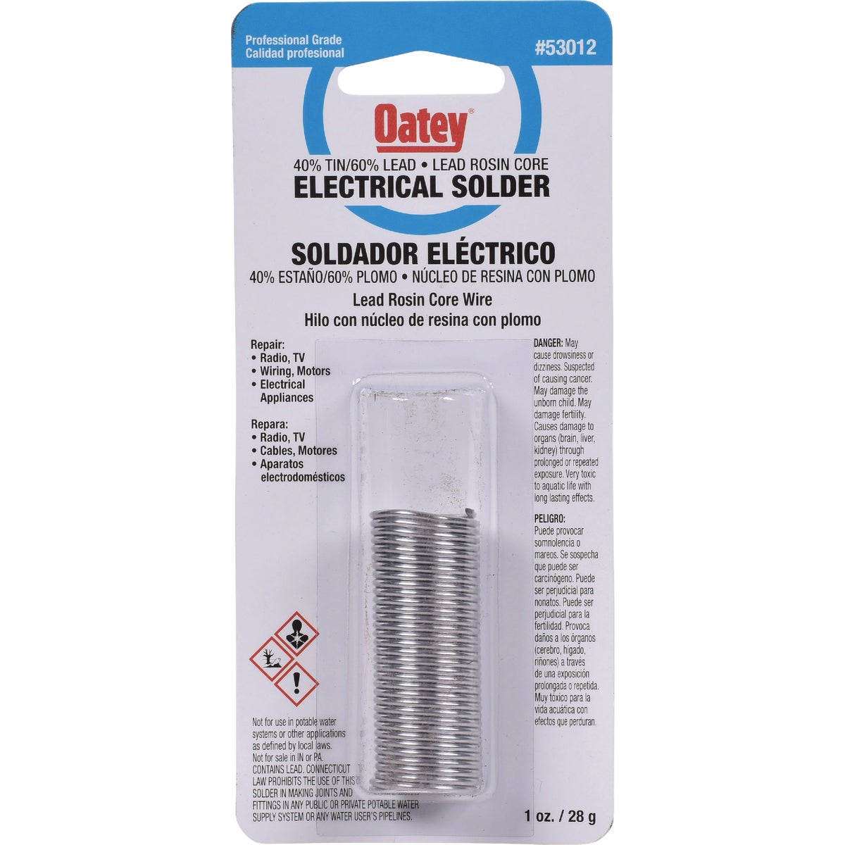 Oatey 1 Oz. 40/60 Rosin Core Solder