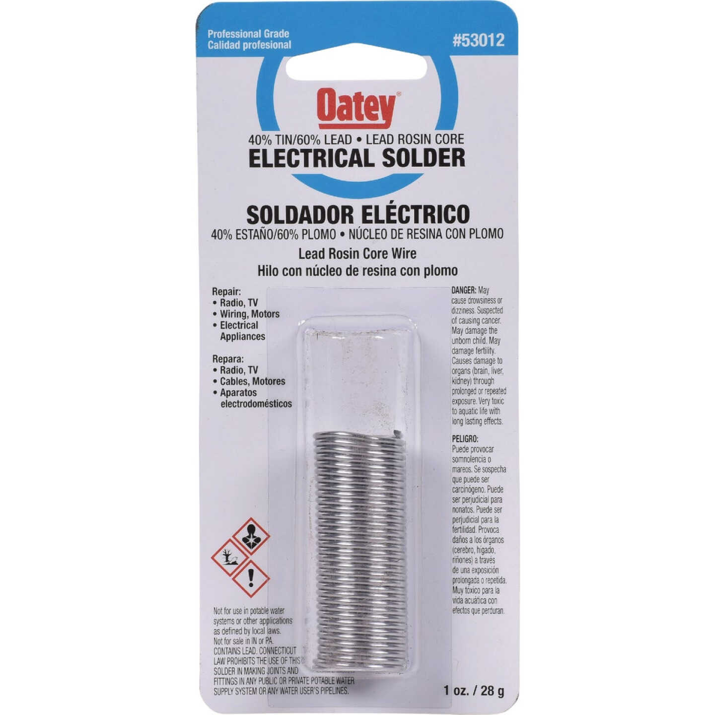 Oatey 1 Oz. 40/60 Rosin Core Solder Image 1