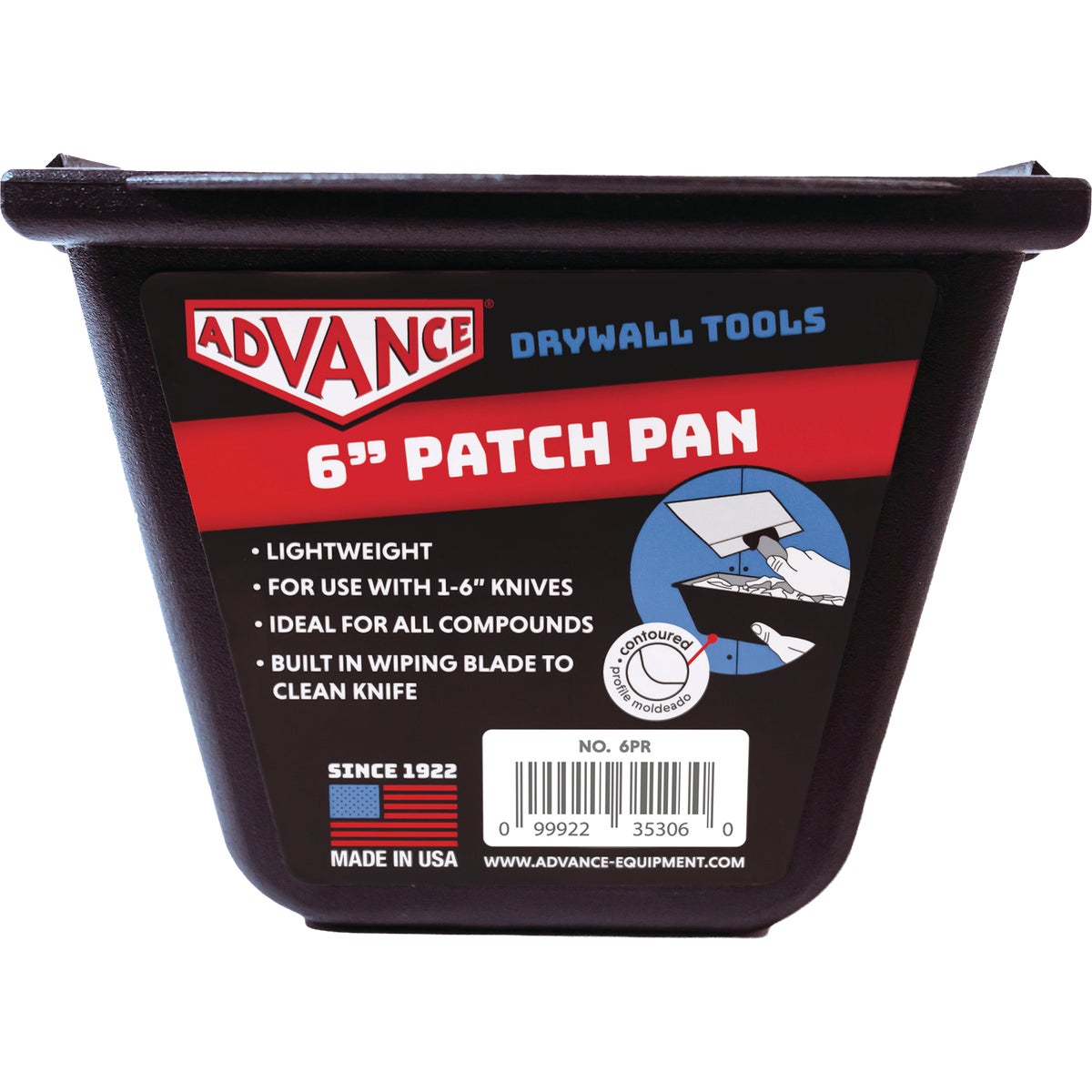 Advance Equipment 6 In. Black Plastic Drywall Patch Pan Image 5