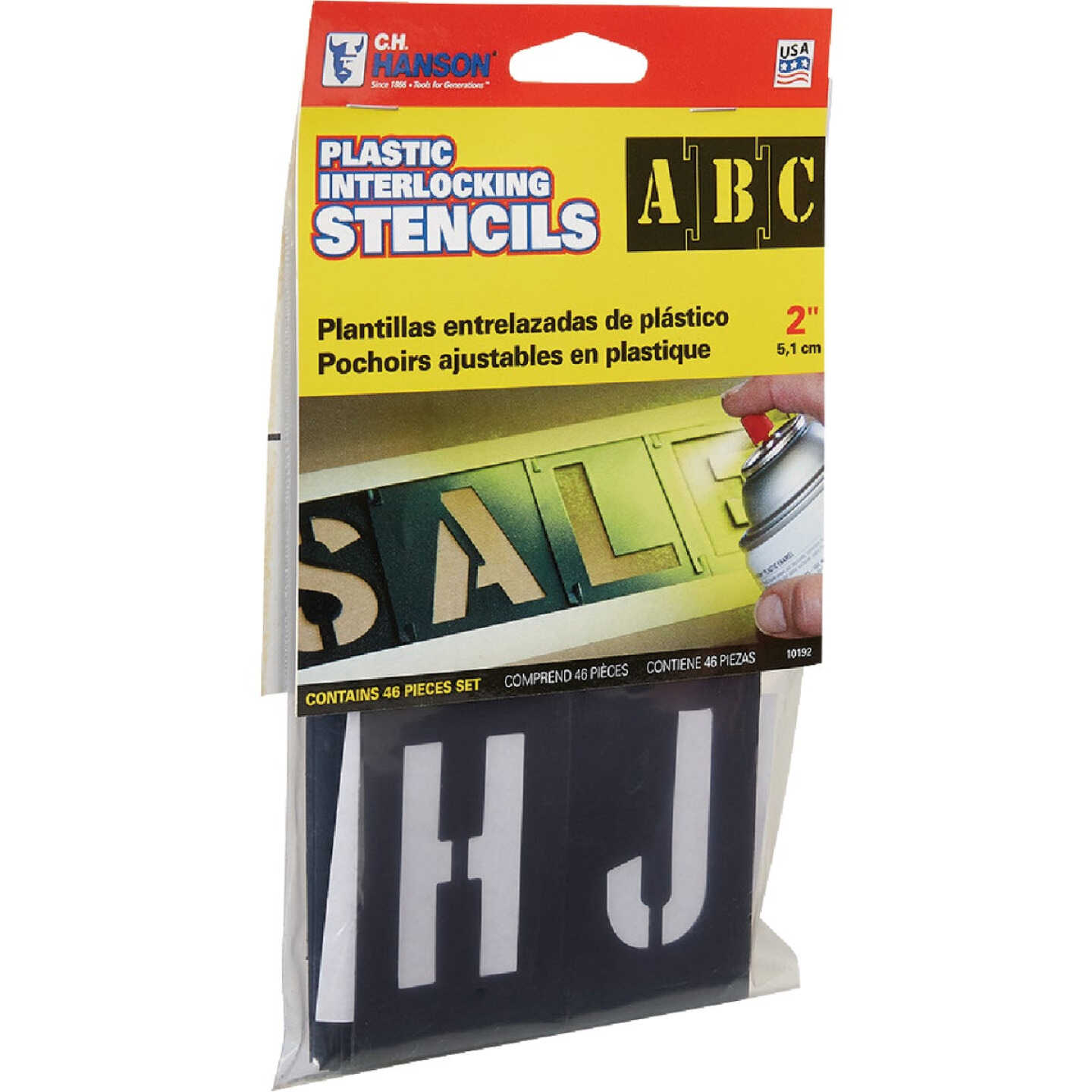 C.H. Hanson 2 In. Plastic Stencil Set (46 Piece) Image 4