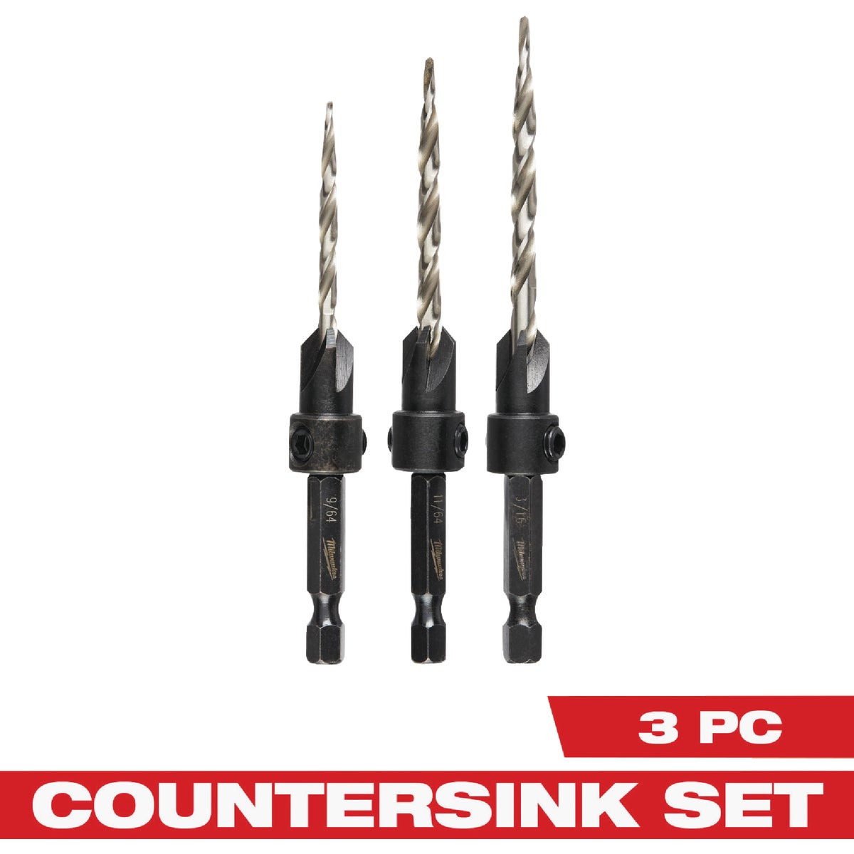 Milwaukee 3-Piece Countersink Bit Set Image 1